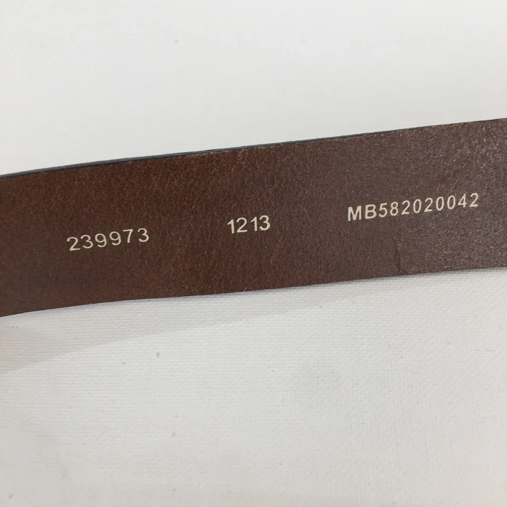 Fossil Mens Brown Leather Casual Belt Size 42 Silver Buckle